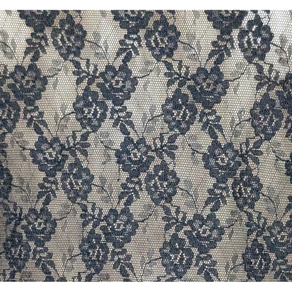 Y2K‎ Mesh Fairy Grunge Top Medium Black Witchy Whimsigoth Sheer Vamp Punk Floral - Picture 4 of 4